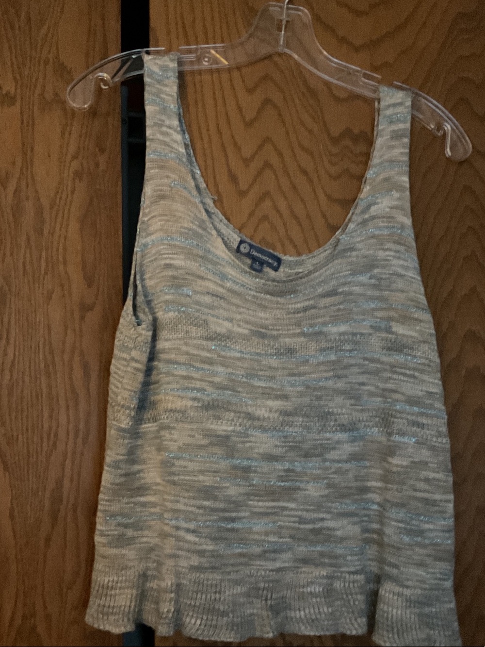 Democracy Marled Blue and Gray Knit Tank